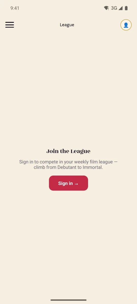 Weekly league ladder with promotion zones